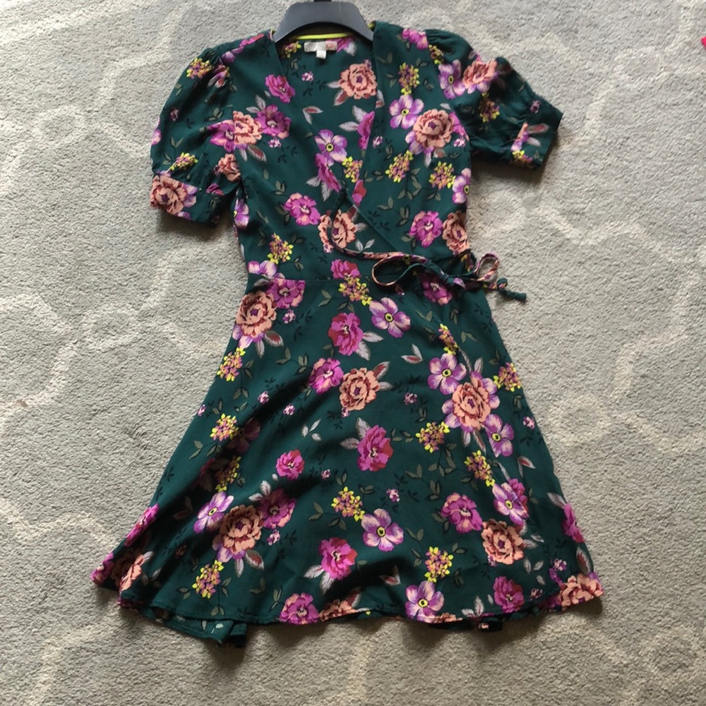 Festive Green Wrap Dress